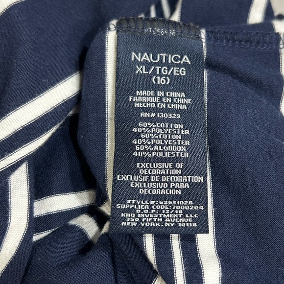 Nautica Girls Striped Jersey Blouson Dress - Picture 10 of 10